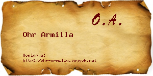 Ohr Armilla névjegykártya